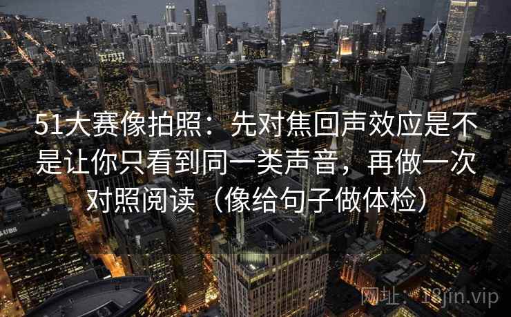 51大赛像拍照：先对焦回声效应是不是让你只看到同一类声音，再做一次对照阅读（像给句子做体检）