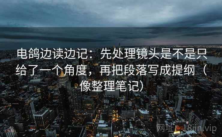 电鸽边读边记：先处理镜头是不是只给了一个角度，再把段落写成提纲（像整理笔记）