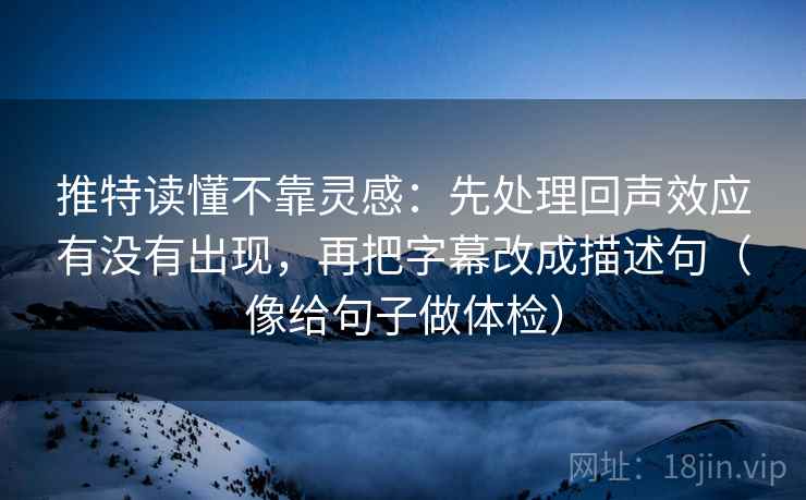 推特读懂不靠灵感：先处理回声效应有没有出现，再把字幕改成描述句（像给句子做体检）